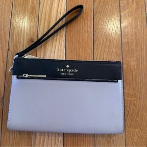 Kate Spade Staci Medium Double Zip Wristlet Purse Warm Beige & Black K6122 $149